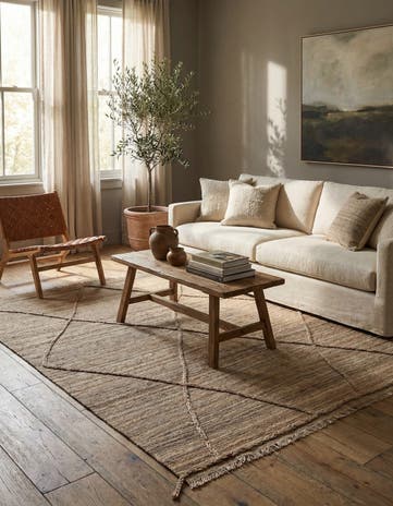 6' 7 x 6' 10 Hand Knotted Moroccan Wool Square Rug