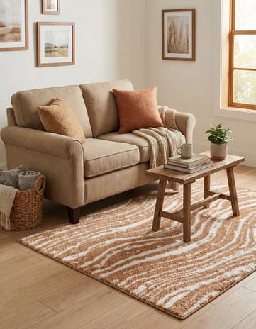 Caramel and Ivory Sepia Rug