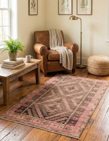 3' 5 x 6' 1 Hand Knotted Ultra Vintage Persian Wool Rug