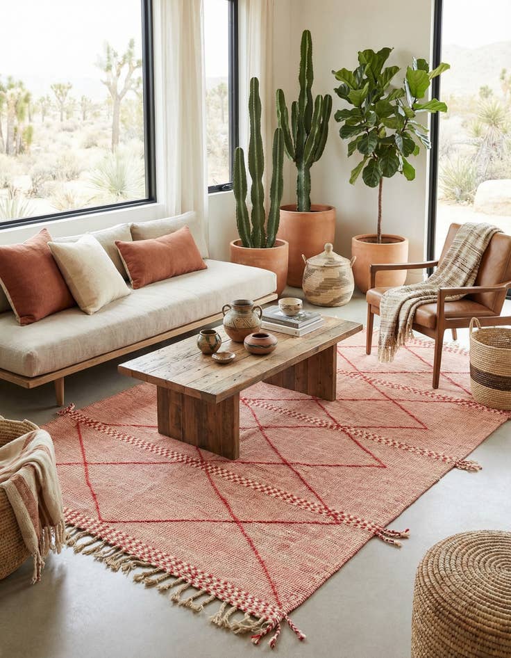 Detail image of 6' 5 x 9' 6  Hand Knotted Moroccan Wool Rug