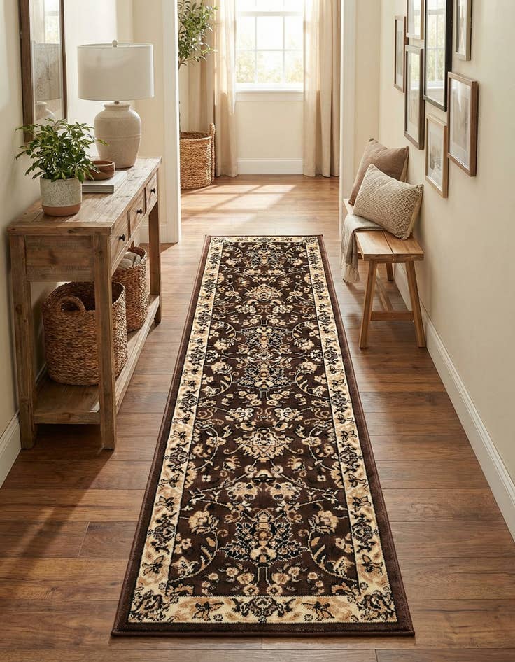 Detail image of 2' x 8' 2 Kashan Design Runner Rug