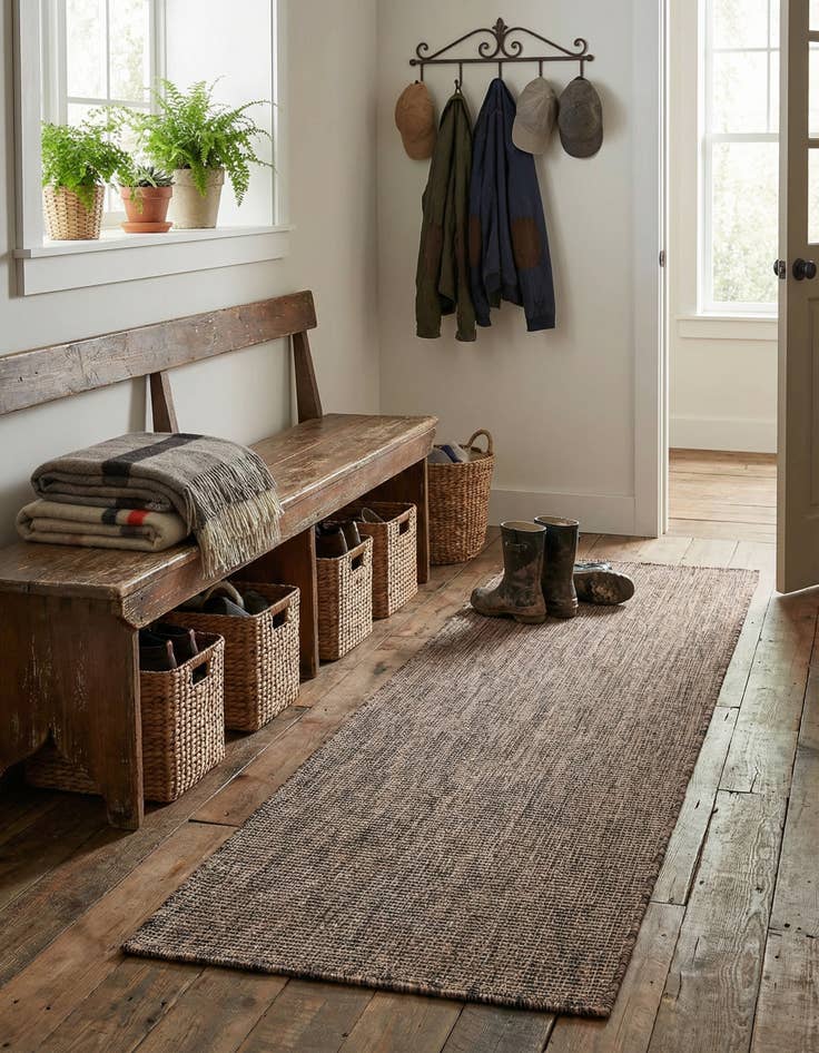 Detail image of 2' x 8'  Washable Solid Indoor / Outdoor Runner Rug