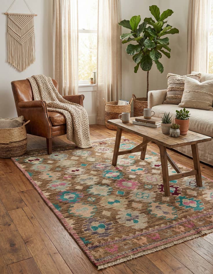 Detail image of 4' x 6'  Hand Knotted Balouch Wool Rug