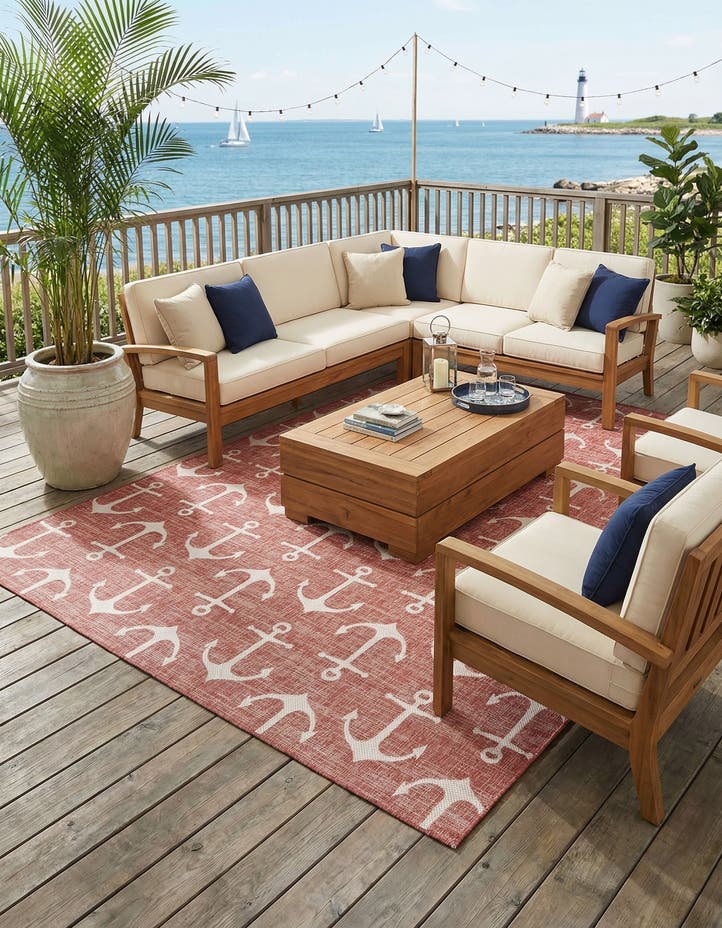 10' x 13' Easy-Clean Coastal Indoor / Outdoo...