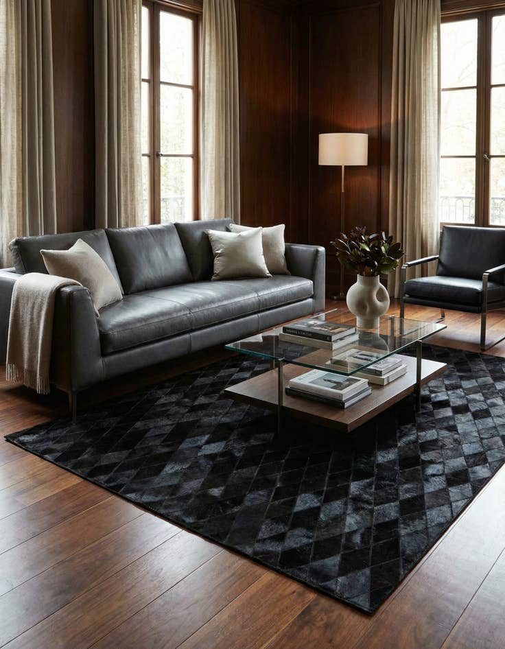 Detail image of 5' 7 x 7' 11 Cowhide Stocks Rug