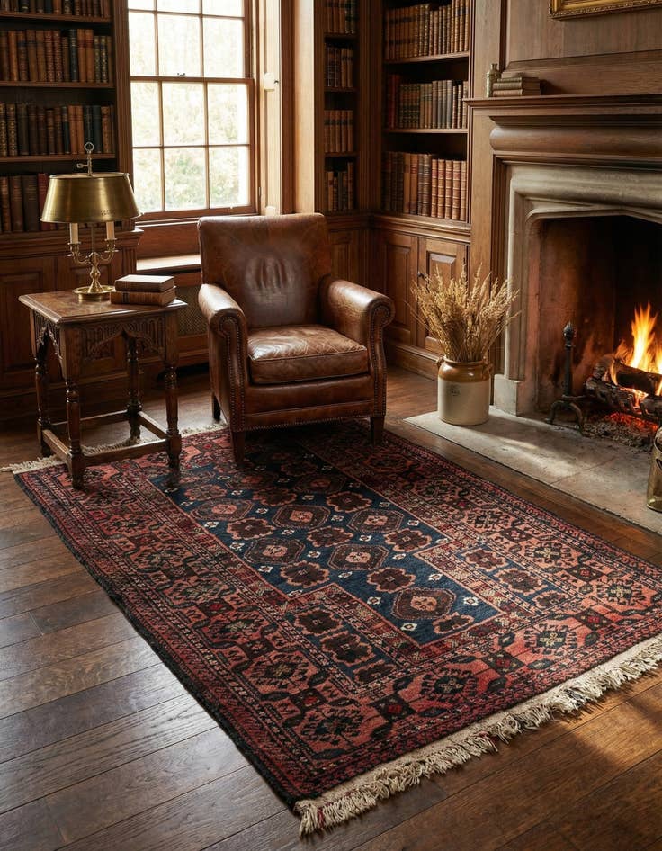 Detail image of  3' 1 x 4' 7  Hand Knotted Balouch Persian Wool Rug