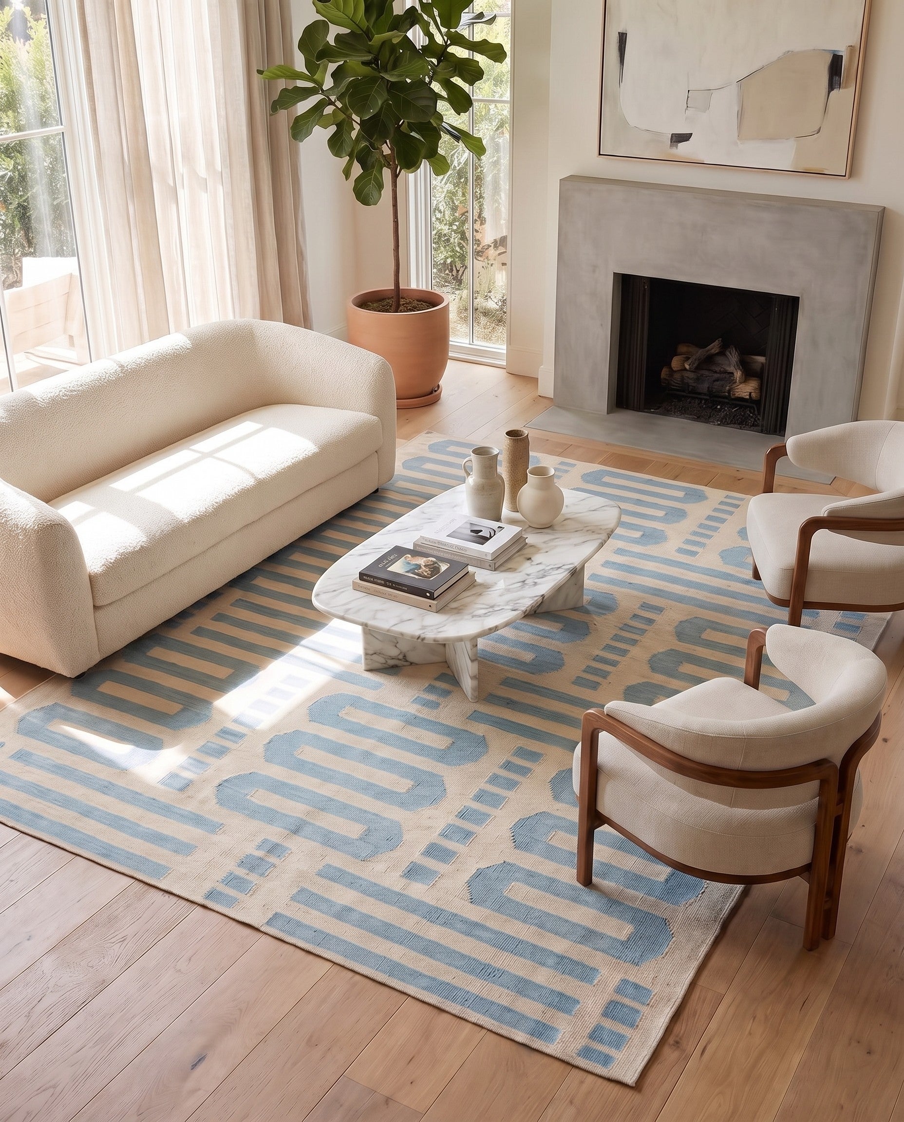 5' 11 x 7' 8 Hand Woven Kilim Modern Wool Rug