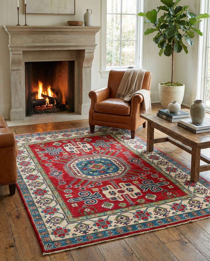 5' x 6' 8 Hand Knotted Kazak Rug