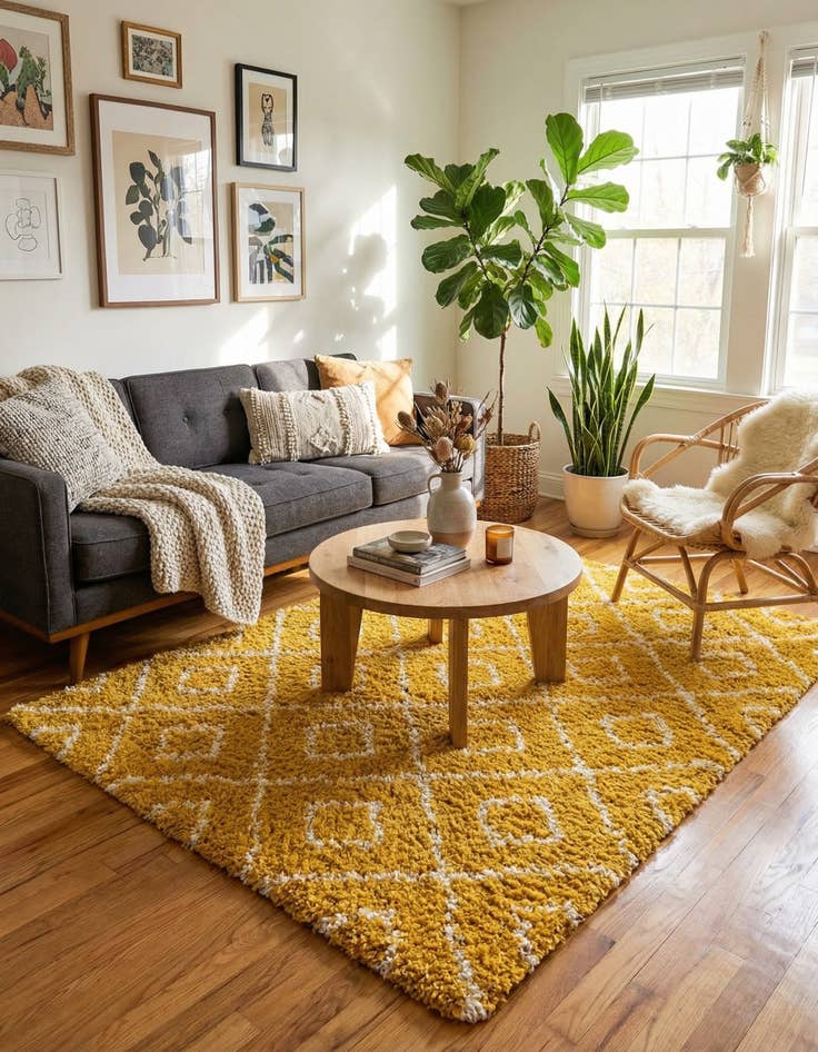 Detail image of 6' x 6' Trellis Shag Square Rug