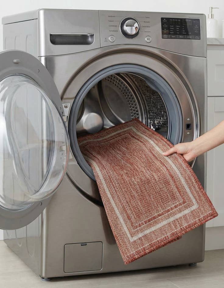 Detail image of 2' x 3' 1  Washable Border Indoor / Outdoor Rug