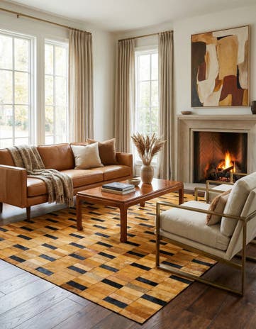 4' 11 x 8' 1 Cowhide - Patchwork Rug
