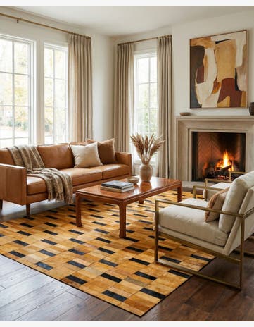 4' 11 x 8' 1 Cowhide - Patchwork Rug