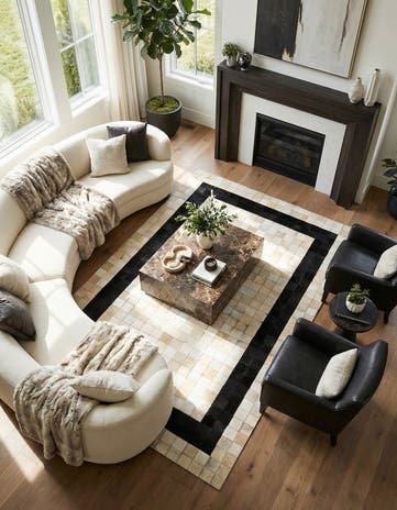 5' x 8' Cowhide Leather Rug