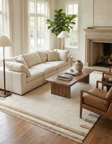 6' 6 x 9' 9 Hand Knotted Darya Wool Rug