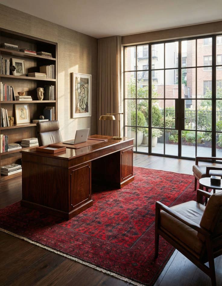 Detail image of  6' 9 x 9' 10  Hand Knotted Khal Mohammadi Wool Rug