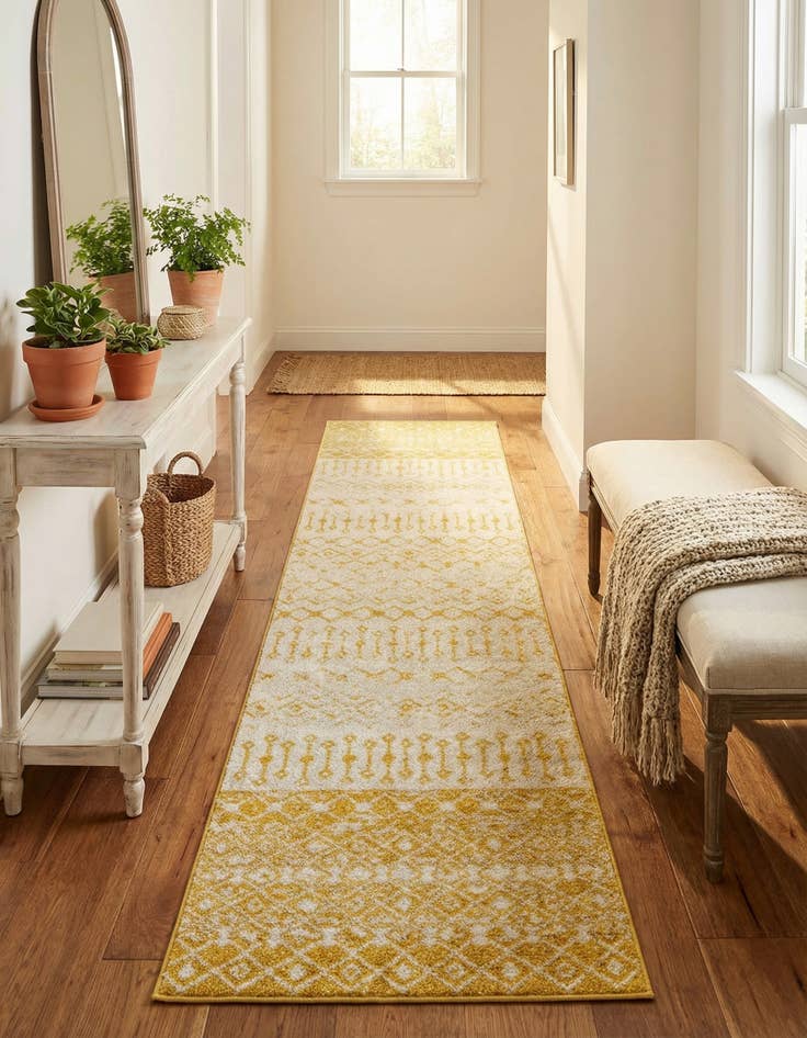 Detail image of  2' 7 x 12' Moroccan Trellis Runner Rug