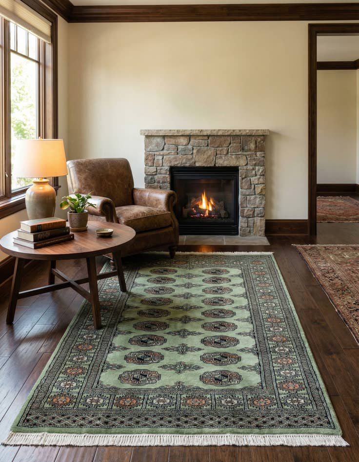 Detail image of 3' 1 x 4' 10  Hand Knotted Bokhara Oriental Wool Rug