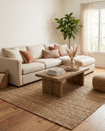  7' 1 x 10'  Hand Braided Jute Rug