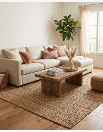 Natural Handmade Braided Jute Rug