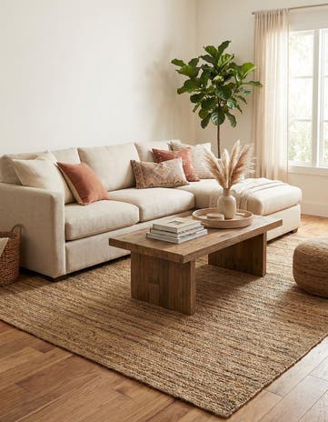 7' 1 x 10' Handmade Braided Jute Rug