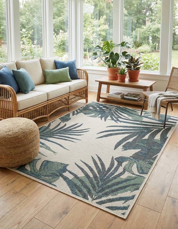 Detail image of 5' 3 x 7' 7  Washable Baja Indoor / Outdoor Rug