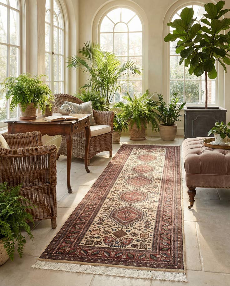 Detail image of 3' x 10' 3 Hand Knotted Shirvan Wool Runner Rug