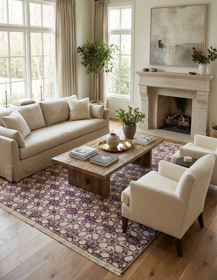 Detail image of  8' x 9' 8  Hand Knotted Darya Wool Rug