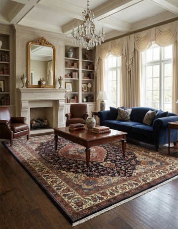 6' 9 x 9' 7 Mashad Wool Rug