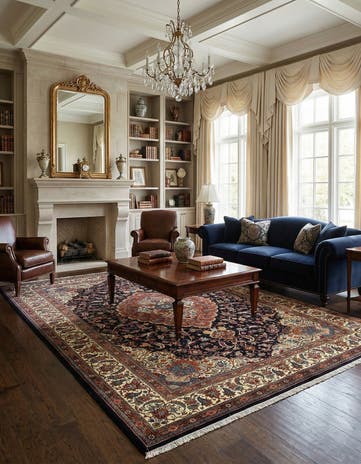 6' 9 x 9' 7 Mashad Wool Rug
