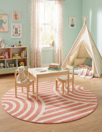 4' x 4' Whimsy Kids Round Rug