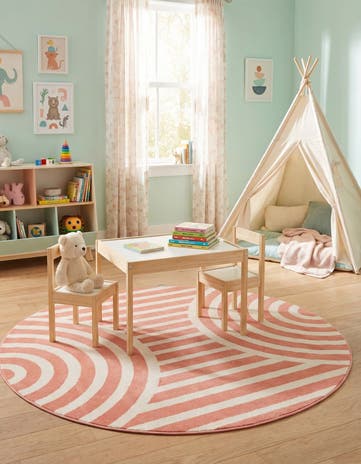 4' x 4' Whimsy Kids Round Rug
