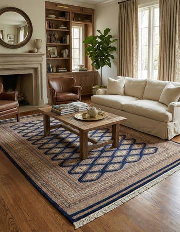 5' 6 x 7' 10 Hand Knotted Bokhara Oriental Wool Rug