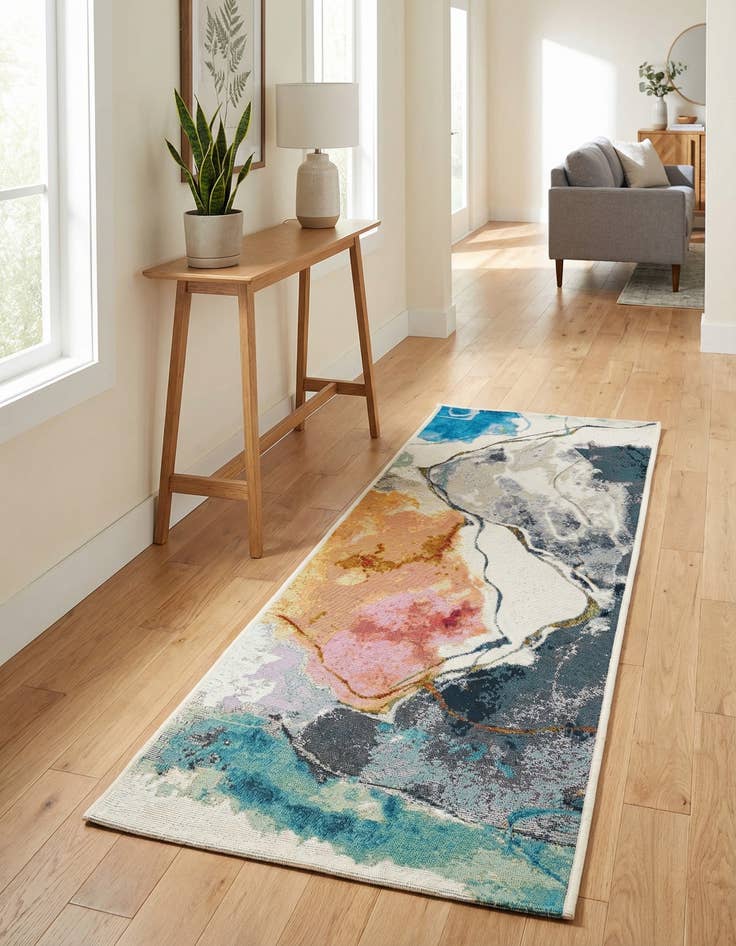 Detail image of 2' x 5' 1 Easy-Clean Modern Indoor / Outdoor Runner Rug