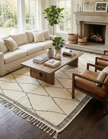 6' 3 x 10' 2 Hand Knotted Moroccan Wool Rug