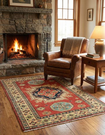 2' 9 x 4' Hand Knotted Kazak Rug
