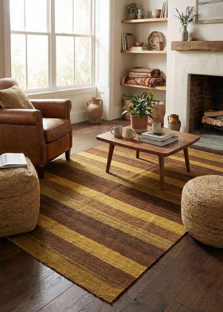 5' 2 x 6' 9 Hand Woven Kilim Afghan Wool Rug