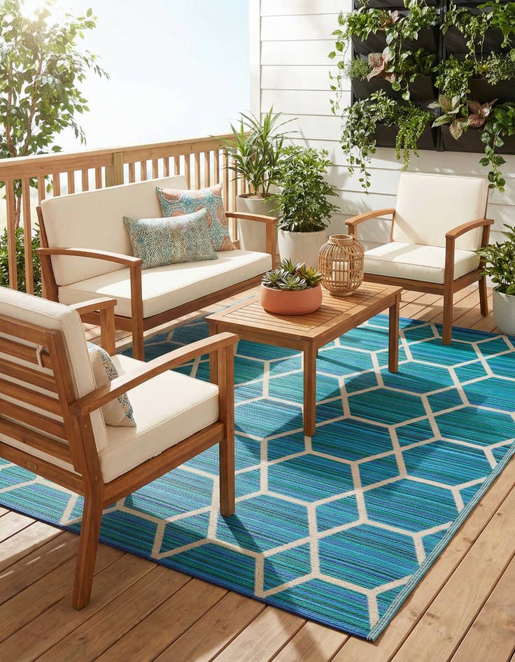 Detail image of 7' 10 x 10'  Washable Vista Breeze Indoor / Outdoor Rug