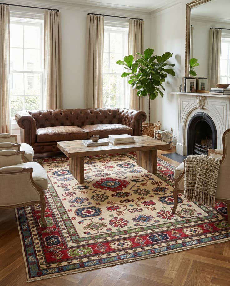 Detail image of 5' 9 x 7' 10 Hand Knotted Kazak Rug