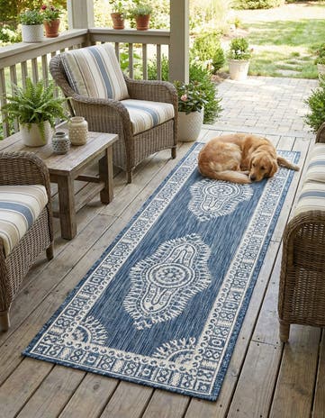 2' x 6' Easy-Clean Traditional Indoor / Outdoor Runner Rug