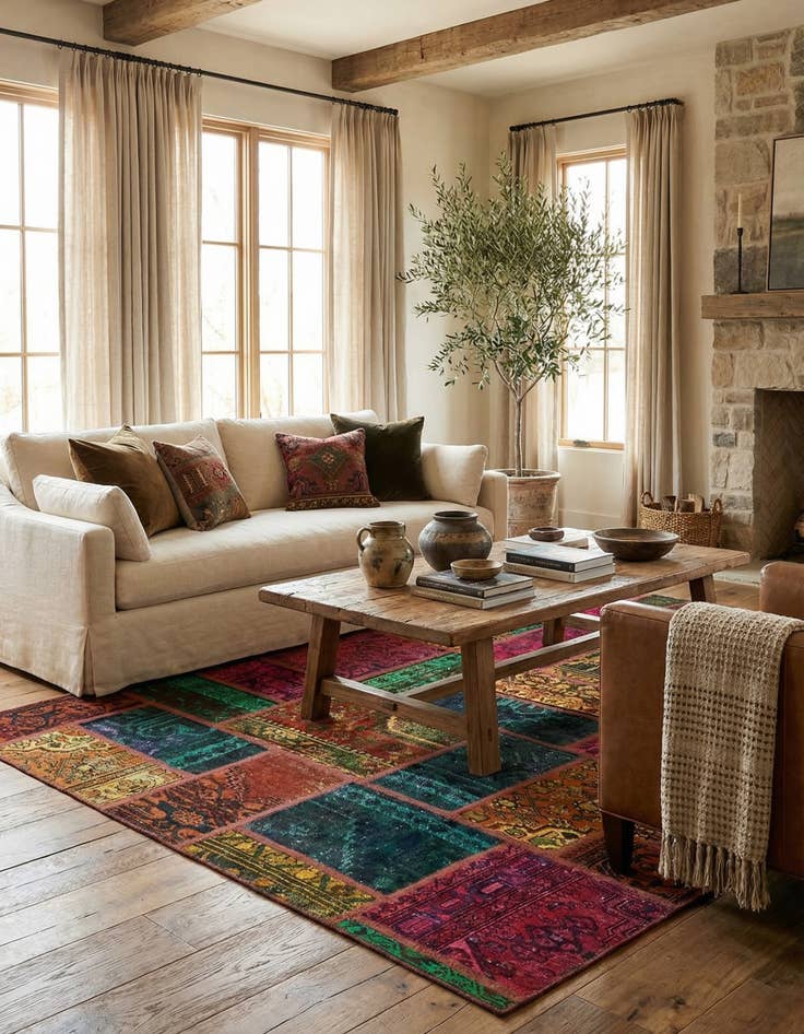 Detail image of 5' 9 x 7' 7  Hand Knotted Ultra Vintage Persian Wool Rug