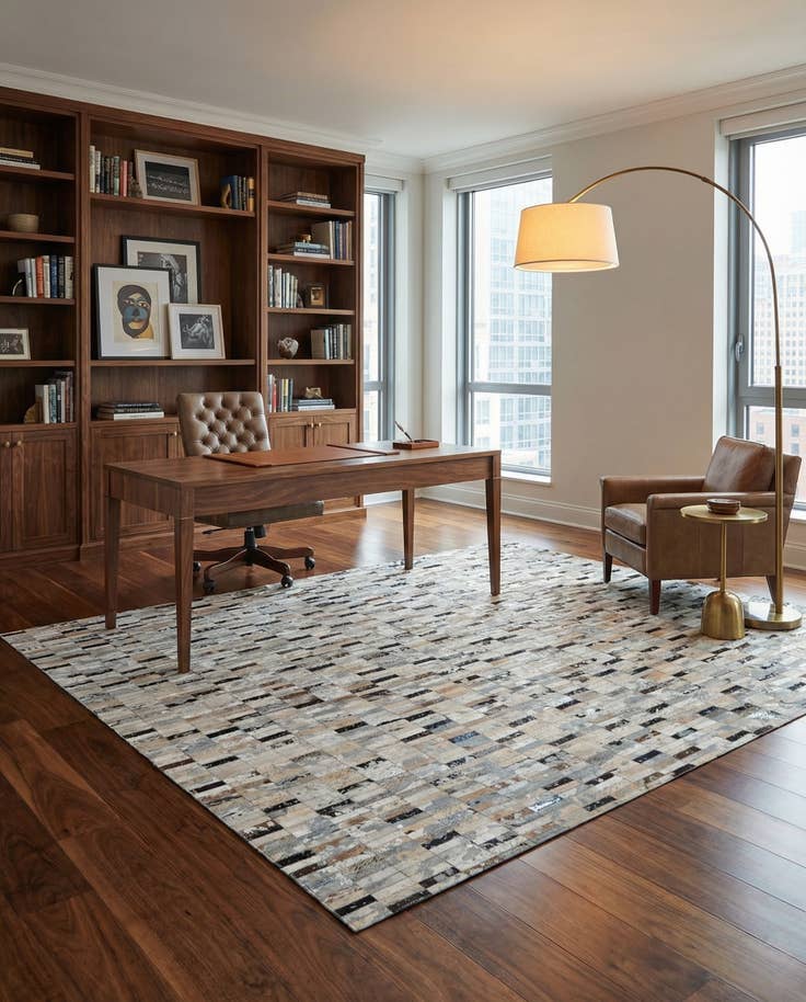 Detail image of 5' x 7' 11 Cowhide - Patchwork Rug