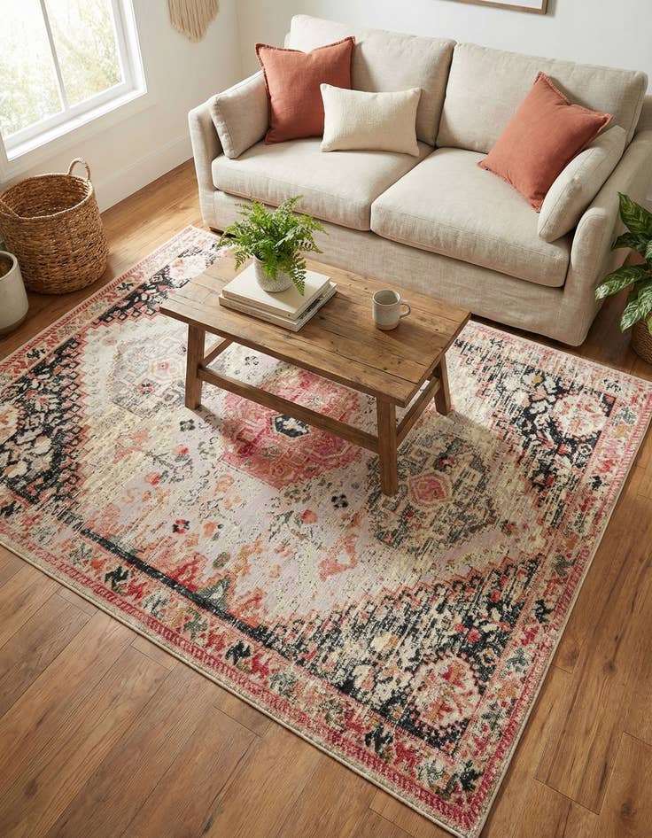 Detail image of 5' x 7'  Washable Traditional Indoor / Outdoor Rug