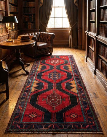 4' 3 x 10' 6 Kelardasht Wool Runner Rug