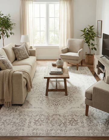 Ivory Oxford Rug