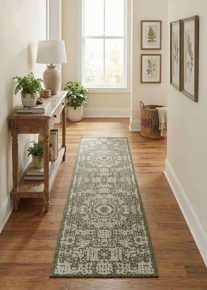 2' 7 x 10' Easy-Clean Traditional Indoor / Outdoor Runner Rug
