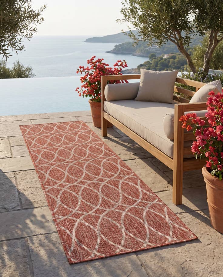 Detail image of 2' x 6' Easy-Clean Trellis Indoor / Outdoor Runner Rug