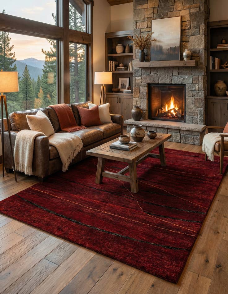 Detail image of 4' 10 x 6' 7  Hand Knotted Gabbeh Wool Rug