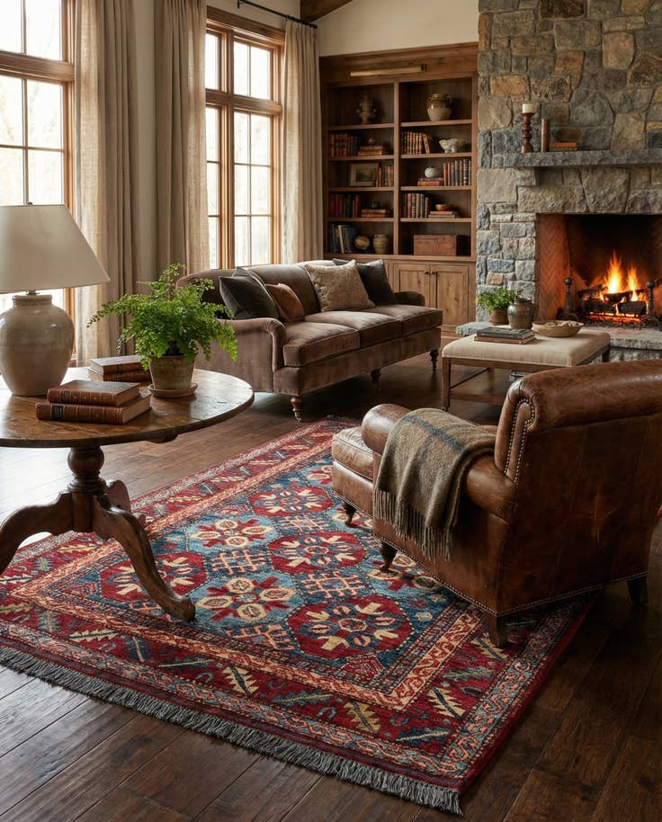 Detail image of 3' 11 x 6' Hand Knotted Kazak Wool Rug