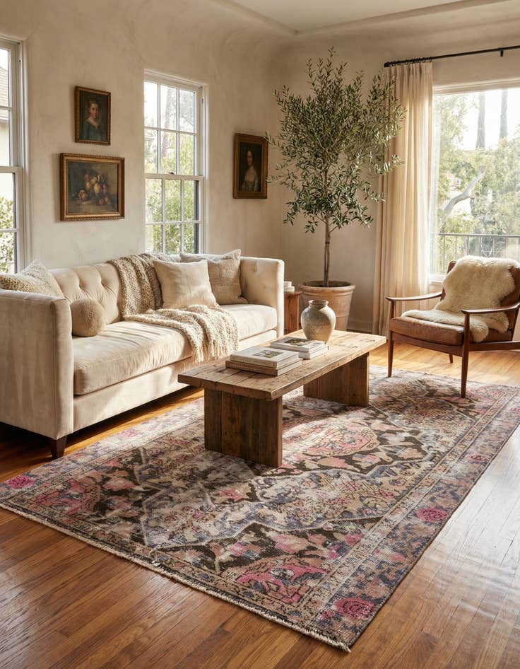 Detail image of  4' x 6' 3  Hand Knotted Ultra Vintage Persian Wool Rug