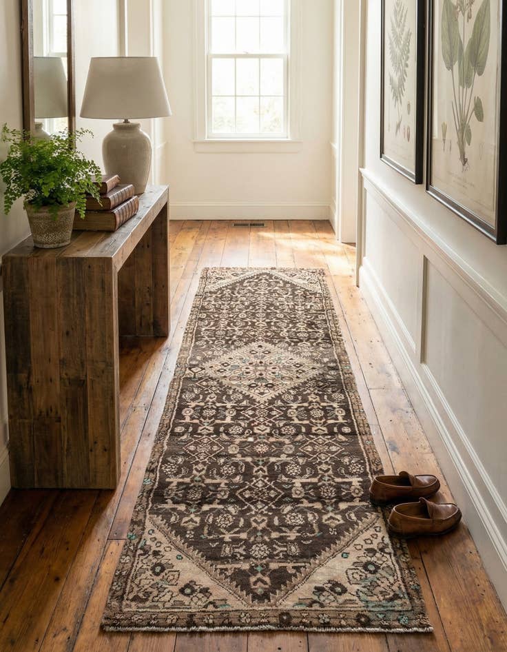 Detail image of 2' 8 x 9' 9  Hand Knotted Ultra Vintage Persian Wool Runner Rug